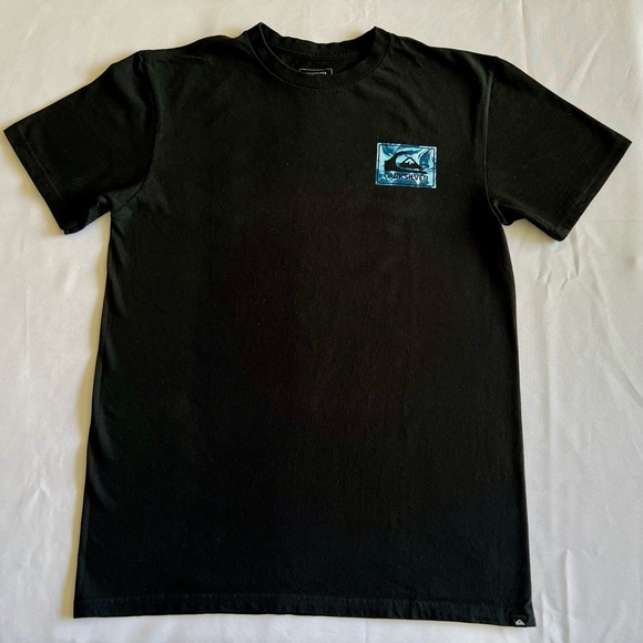 Quiksilver T-shirt Men’s Black Medium Surf Beach Theme Short Sleeve - Picture 1 of 7